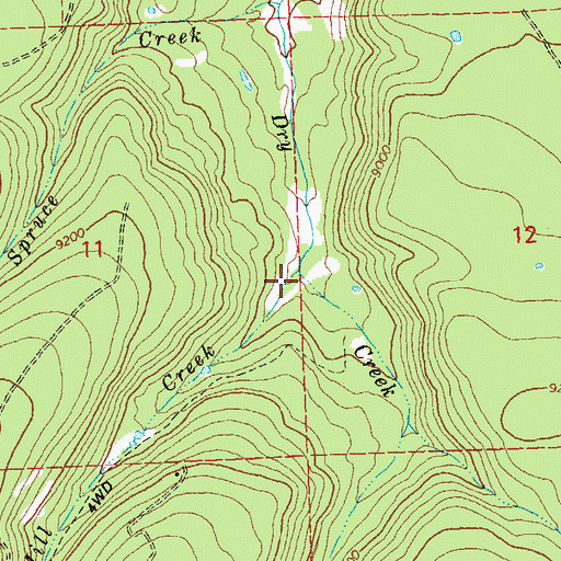 Topographic Map of Mill Creek, CO