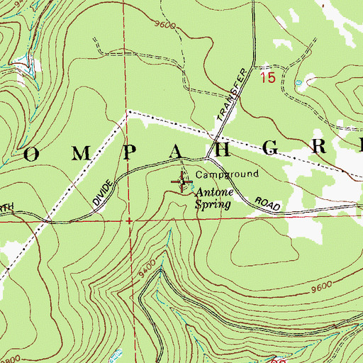 Topographic Map of Antone Spring, CO