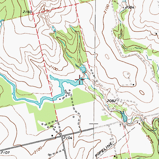 Topographic Map of Gober Lake Dam, TX