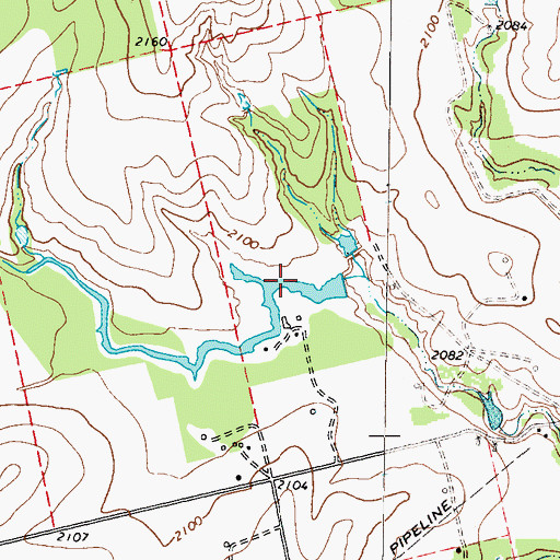 Topographic Map of Gober Lake, TX
