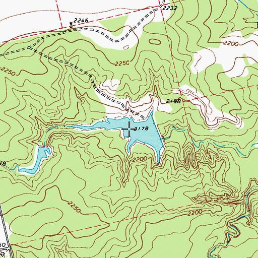 Topographic Map of Davenport Lake, TX