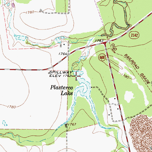 Topographic Map of Three Rivers Gypsum Incorporated Lake Dam, TX