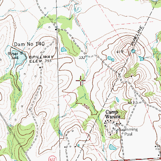 Topographic Map of Soil Conservation Service Site 141 Dam, TX