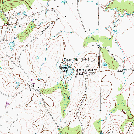 Topographic Map of Soil Conservation Service Site 140 Dam, TX