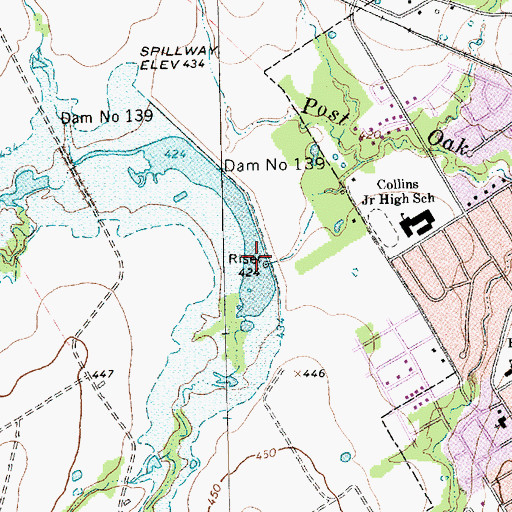 Topographic Map of Soil Conservation Service Site 139 Reservoir, TX