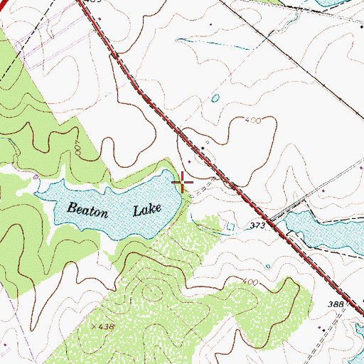 Topographic Map of Beaton Lake Dam, TX