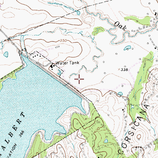 Topographic Map of Lake Halbert Dam, TX