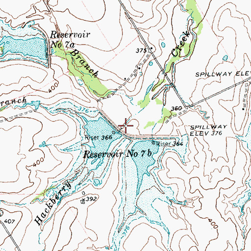 Topographic Map of Soil Conservation Service Site 7b Dam, TX