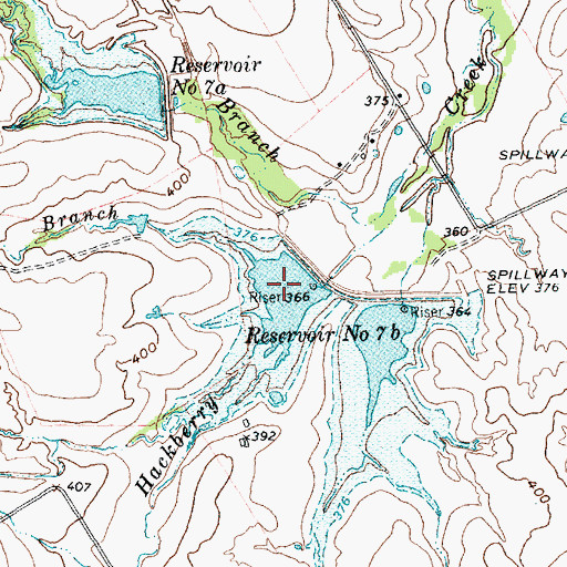 Topographic Map of Reservoir Number Seven B, TX