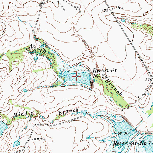 Topographic Map of Reservoir Number Seven A, TX