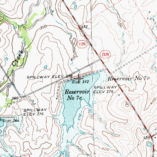 Topographic Map of Soil Conservation Service Site 7c Dam, TX