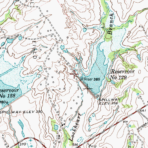 Topographic Map of Soil Conservation Service Site 129 Reservoir, TX
