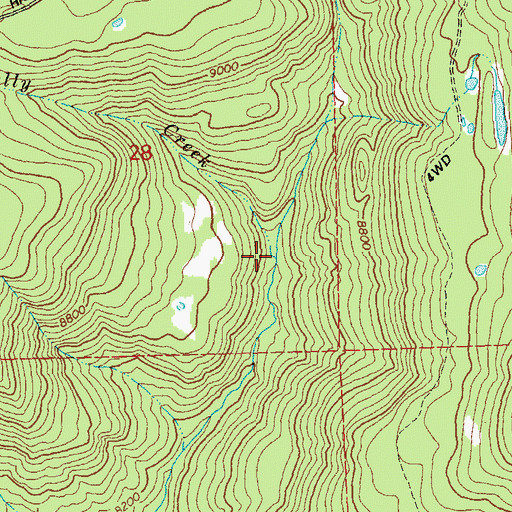 Topographic Map of Kelly Creek, CO