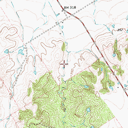 Topographic Map of Soil Conservation Service Site 105 Reservoir, TX