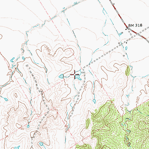 Topographic Map of Soil Conservation Service Site 104 Reservoir, TX