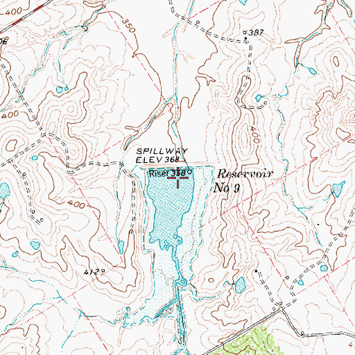 Topographic Map of Soil Conservation Service Site 9 Dam, TX