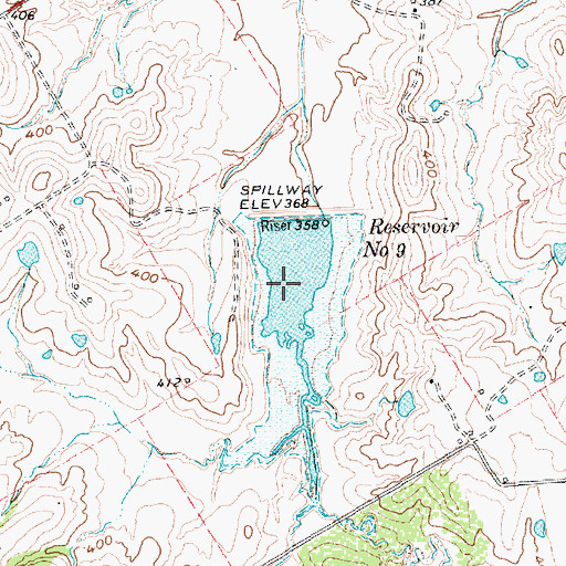 Topographic Map of Soil Conservation Service Site 9 Reservoir, TX