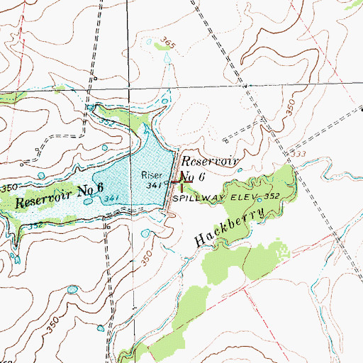 Topographic Map of Soil Conservation Service Site 6 Dam, TX