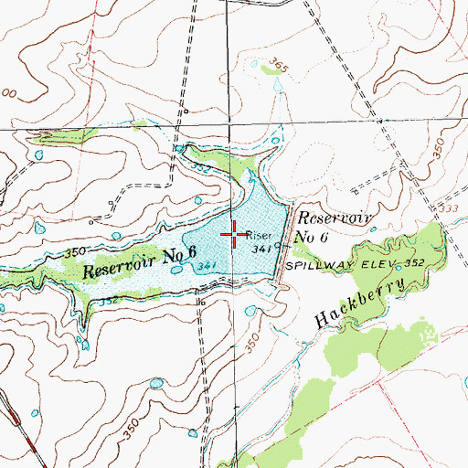 Topographic Map of Reservoir Number Six, TX