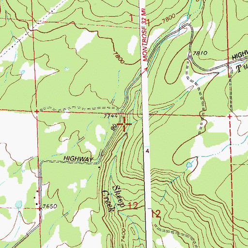Topographic Map of Tumble Creek, CO