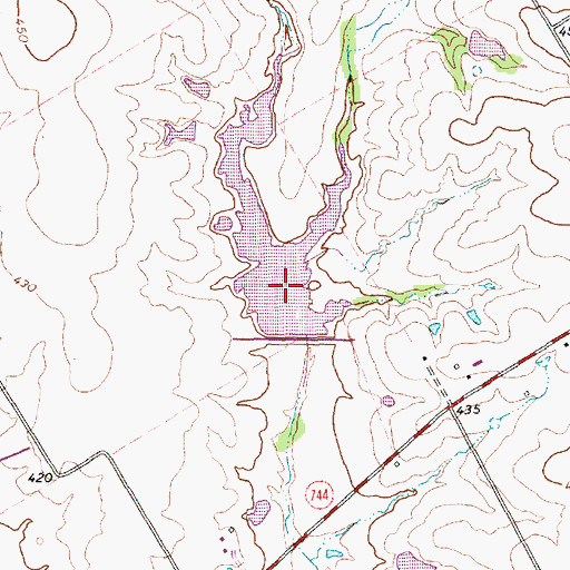 Topographic Map of Soil Conservation Service Site 138 Reservoir, TX