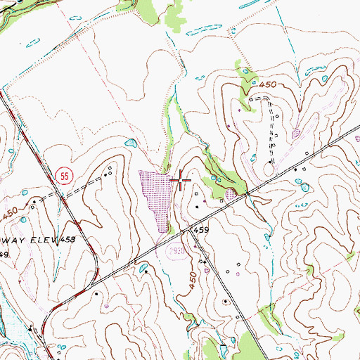 Topographic Map of Soil Conservation Service Site 104a Reservoir, TX