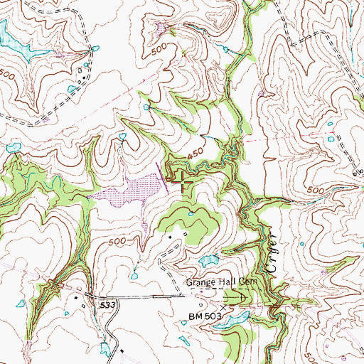 Topographic Map of Soil Conservation Service Site 119a Reservoir, TX