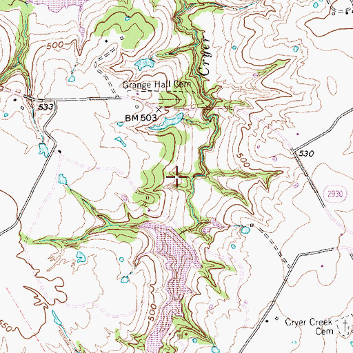 Topographic Map of Soil Conservation Service Site 119b Dam, TX