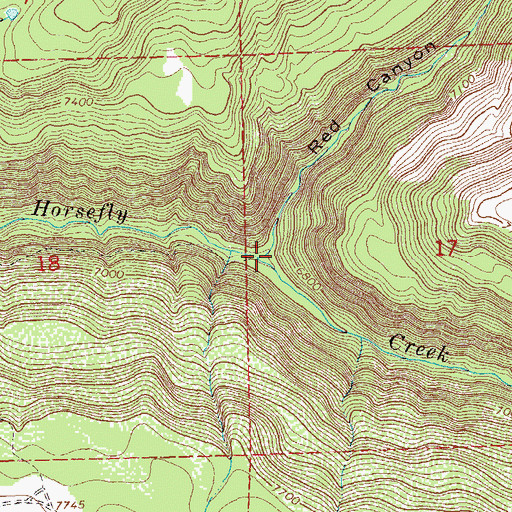 Topographic Map of Red Canyon, CO