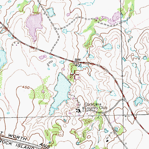 Topographic Map of Country Club Lake, TX