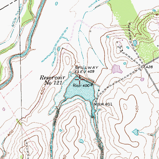 Topographic Map of Soil Conservation Service Site 121 Dam, TX