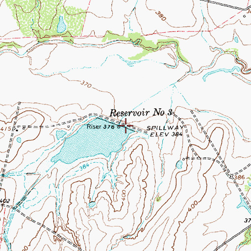 Topographic Map of Soil Conservation Service Site 3 Dam, TX
