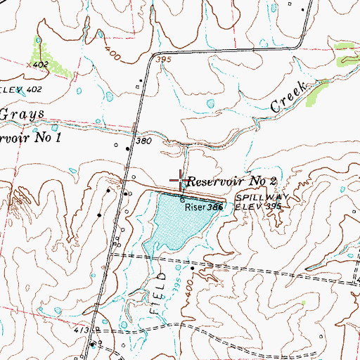 Topographic Map of Soil Conservation Service Site 2 Dam, TX
