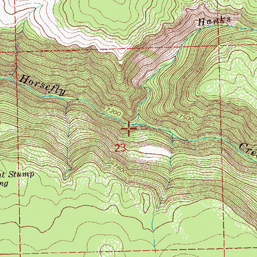 Topographic Map of Hanks Creek, CO
