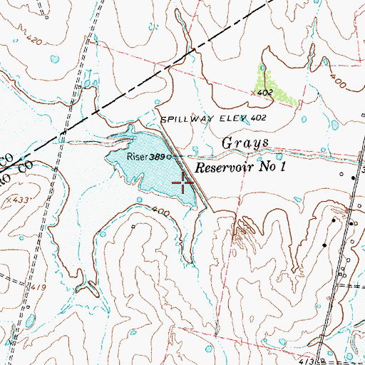 Topographic Map of Soil Conservation Service Site 1 Dam, TX