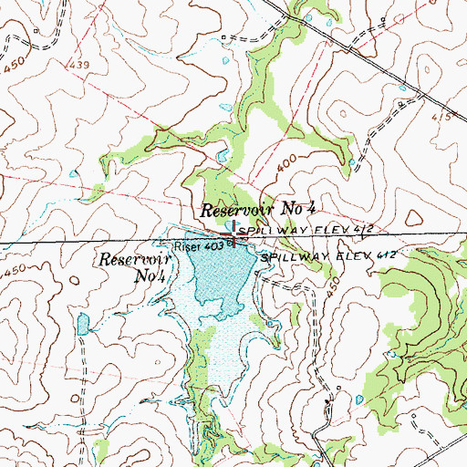 Topographic Map of Soil Conservation Service Site 4 Dam, TX