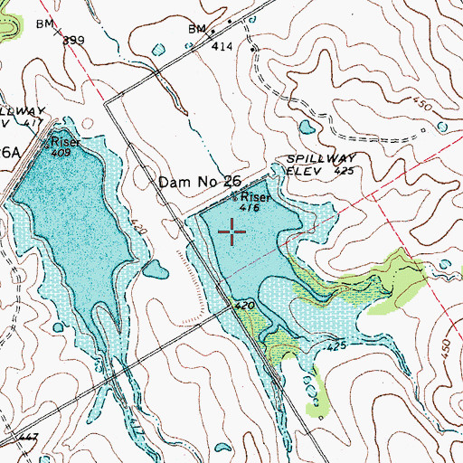 Topographic Map of Soil Conservation Service Site 26 Reservoir, TX
