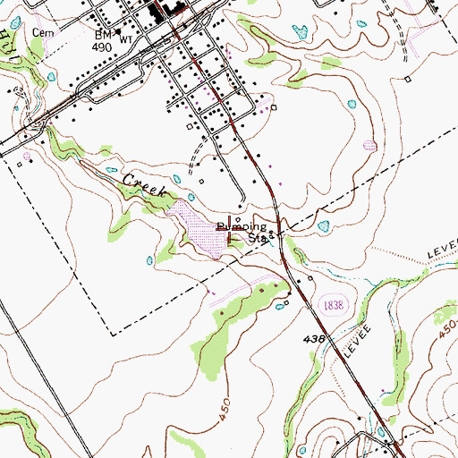 Topographic Map of Soil Conservation Service Site 108 Dam, TX
