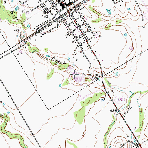 Topographic Map of Soil Conservation Service Site 108 Reservoir, TX