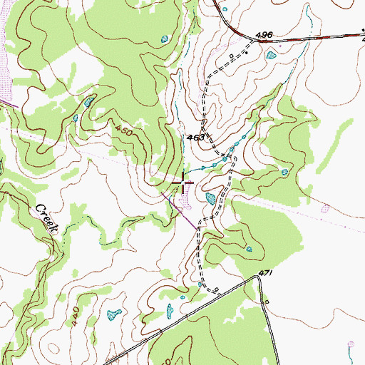 Topographic Map of Soil Conservation Service Site 127 Reservoir, TX