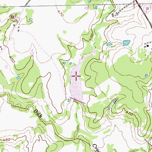 Topographic Map of Soil Conservation Service Site 126 Reservoir, TX