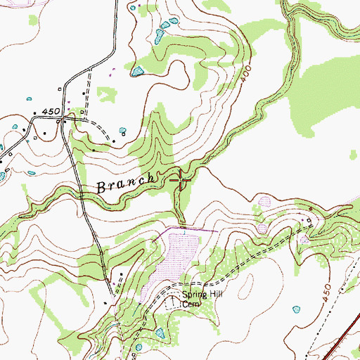 Topographic Map of Soil Conservation Service Site 105 Reservoir, TX
