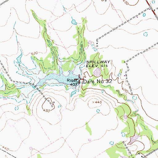 Topographic Map of Soil Conservation Service Site 32 Dam, TX