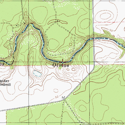 Topographic Map of McGill Dam, TX