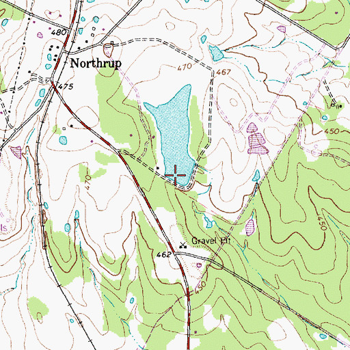 Topographic Map of Walker Lake Dam, TX
