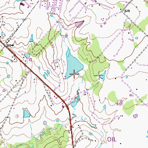 Topographic Map of Mantzel Dam, TX