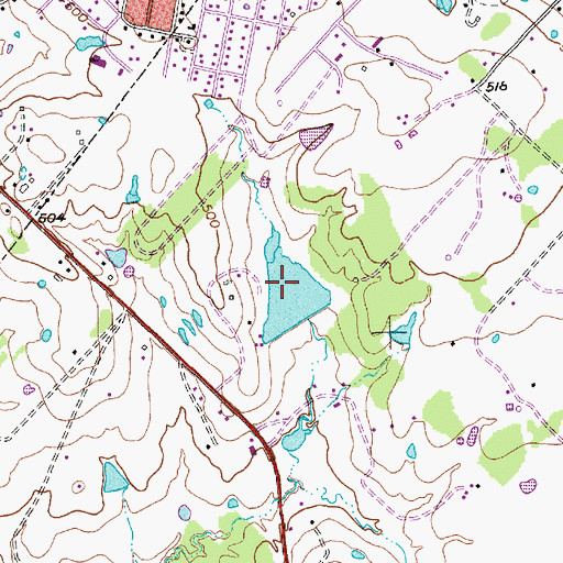 Topographic Map of Mantzel Lake, TX