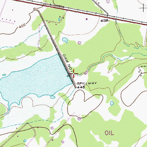 Topographic Map of Soil Conservation Service Site 1 Dam, TX