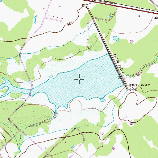 Topographic Map of Soil Conservation Service Site 1 Reservoir, TX
