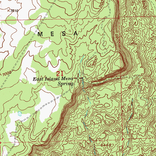 Topographic Map of East Island Mesa Spring, CO